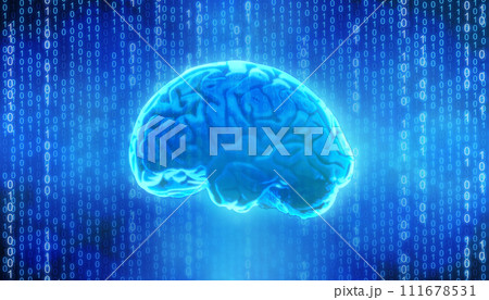 青色のサイバーデジタルネットワークイメージ 111678531