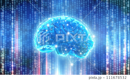 青色のサイバーデジタルネットワークイメージ 111678532