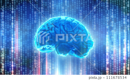 青色のサイバーデジタルネットワークイメージ 111678534