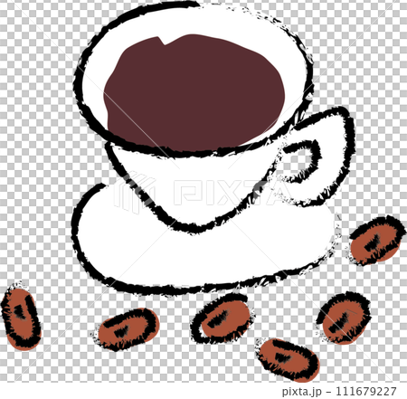 手描き風かわいいコーヒーのイラスト 手描き風かわいいコーヒーのイラスト 111679227
