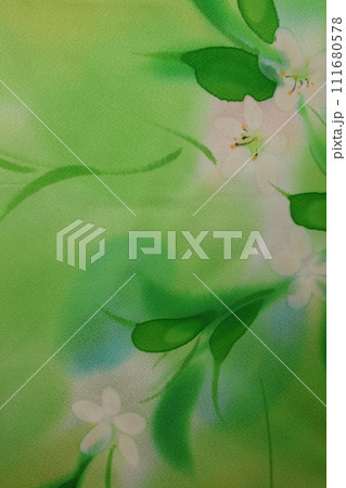 ぼかし花柄の着物地 111680578