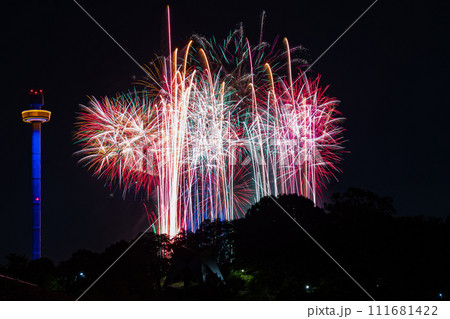 日本の夏の風物詩 打ち上げ花火(西武園ゆうえんち) 日本の夏の風物詩 打ち上げ花火(西武園ゆうえんち) 111681422