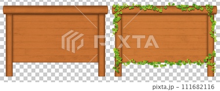 Reddish brown wooden sign set 111682116
