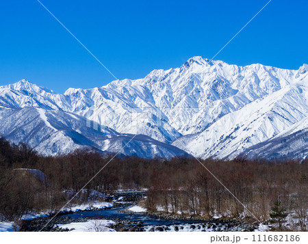 冬の五竜岳 北アルプス 冬の五竜岳 北アルプス 111682186