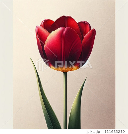 燃えるような一輪のチューリップ 111683250