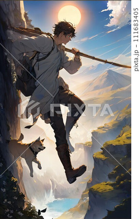 【タロット】Tarot 0 THE FOOL　愚者　イラスト素材　（AI生成画像） 111683405