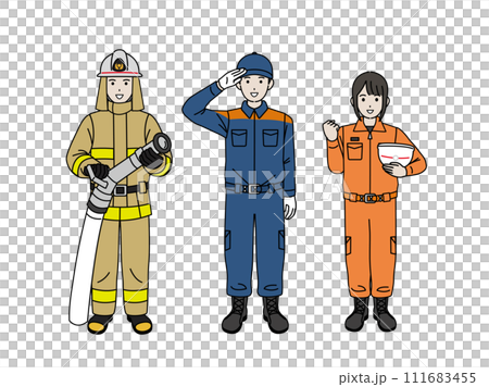 消防士、消防隊のイラスト 消防士、消防隊のイラスト 111683455
