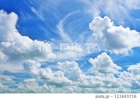 夏の青空と雲 111683716