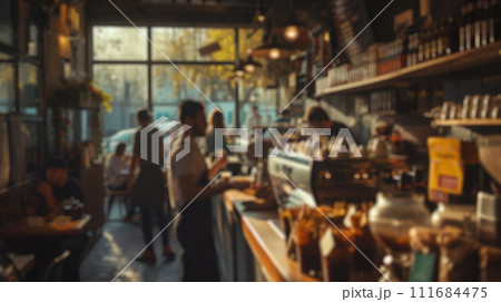 Blurred background of Coffee Shop. Resplendent. 111684475