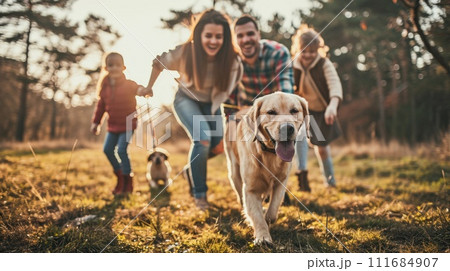 AI-generated content. playful dog and its owner in nature outdoor pragma 111684907