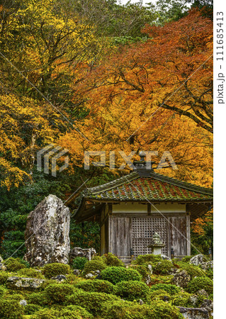 秋の萬德寺（福井県）　庭園の紅葉 111685413