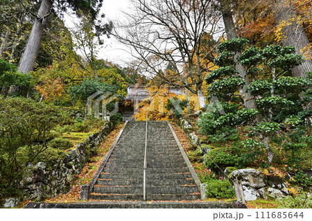 萬德寺(福井県)本堂への石段 萬德寺(福井県)本堂への石段 111685644