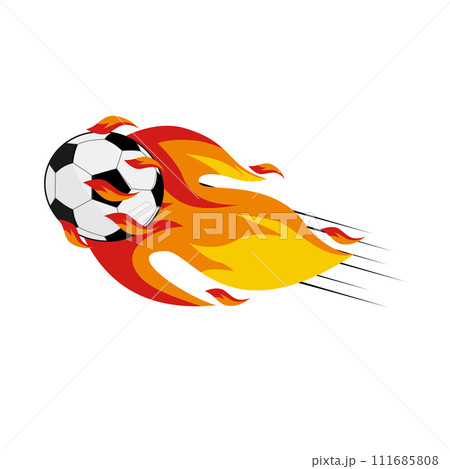 Illustration of Flying Soccer ball on fire 111685808