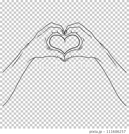hands forming a heart symbol of love 111686257