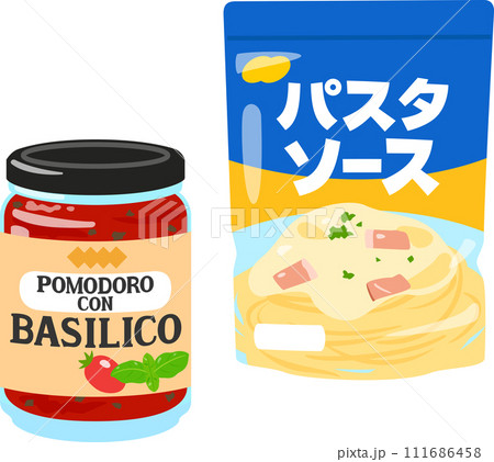 瓶詰めとレトルトパウチのパスタソース 瓶詰めとレトルトパウチのパスタソース 111686458