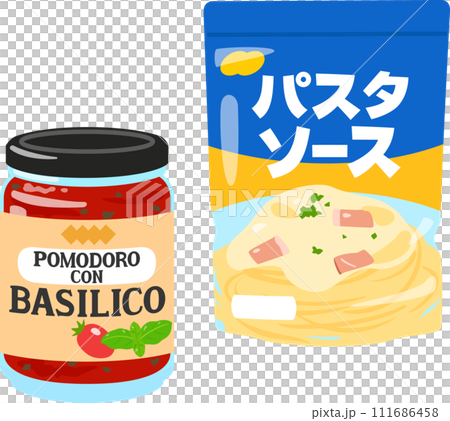 瓶詰めとレトルトパウチのパスタソース 瓶詰めとレトルトパウチのパスタソース 111686458