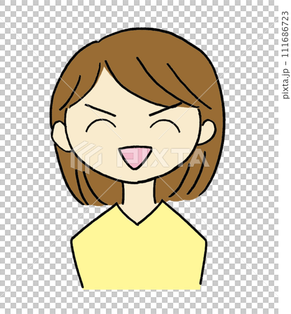 強気な表情で笑っている女性のイラスト 強気な表情で笑っている女性のイラスト 111686723