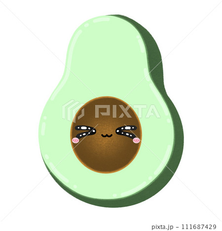 Cute Avocado Mascot Character Kawaii Cartoon...のイラスト素材 [111687429] - PIXTA