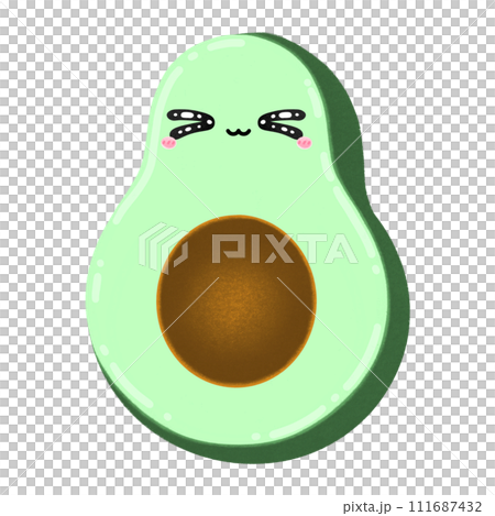 Cute Avocado Mascot Character Kawaii Cartoon illustration Avocado Isolated Green Fruit Cartoon Kawaii Avocado Cartoon Cute Avocado Cartoon Happy Avocado Smiley Avocado 111687432