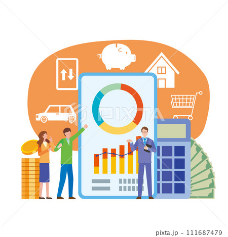 家計診断のイメージイラスト 家計診断のイメージイラスト 111687479