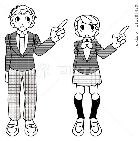 リアクションする学生 リアクションする学生 111687480