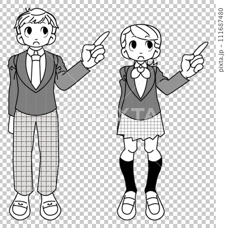 リアクションする学生 リアクションする学生 111687480