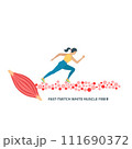 Fast twitch white muscle fiber type illustration 111690372