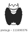 Healthy thyroid gland body organ outline icon 111690376