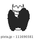 Thyroid gland with goiter body organ outline icon 111690381