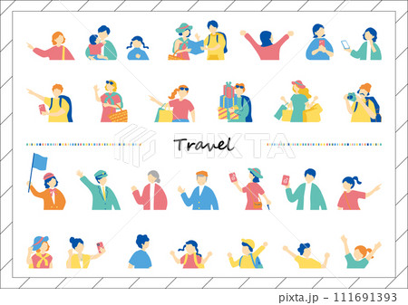 旅行を楽しむ人達 111691393