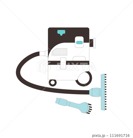 Vacuum cleaner isolated on white background. Professional appliance for wash service. Vector. 111691716