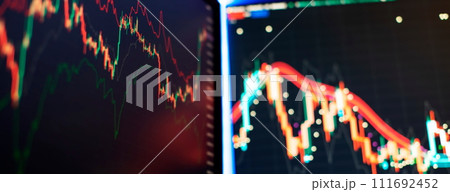 Economy trends background for business for financial investment concept. 111692452