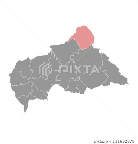 Vakaga prefecture map, administrative division of Central African Republic. Vakaga prefecture map, administrative division of Central African Republic. 111692879