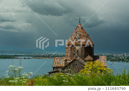 Sevanavank Monastery, located on a peninsula on the shore of Lake Sevan. Sevanavank Monastery, located on a peninsula on the shore of Lake Sevan. 111693790