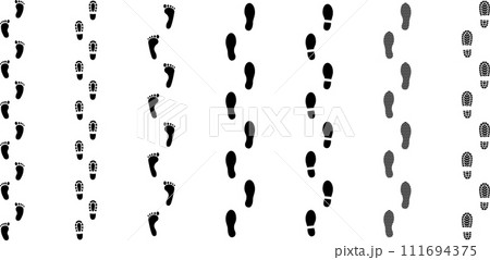 人間の足跡のラインセット 111694375