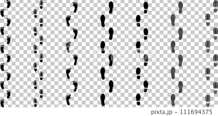 人間の足跡のラインセット 111694375