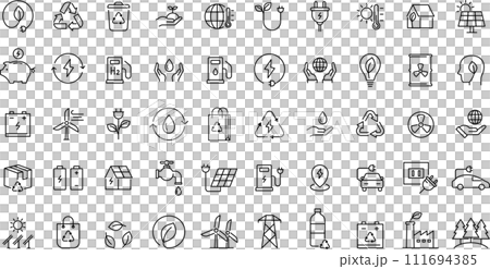 關於能源與環境的線條畫圖標集 關於能源與環境的線條畫圖標集 111694385