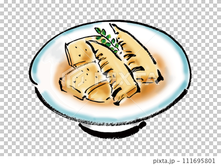 日式煮竹筍手繪插畫素材 111695801