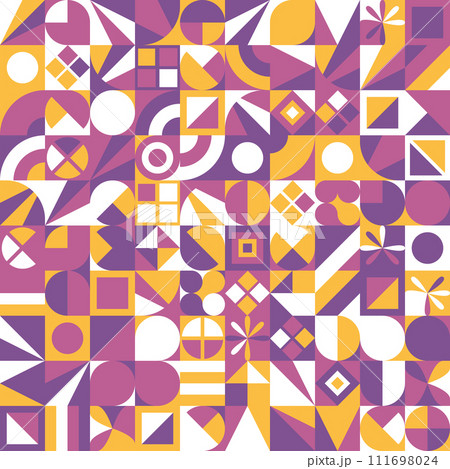 Abstract seamless pattern of arbitrary geometric shapes. Template for the design of covers, posters, interior design, wallpapers and backgrounds Abstract seamless pattern of arbitrary geometric shapes. Template for the design of covers, posters, interior design, wallpapers and backgrounds 111698024