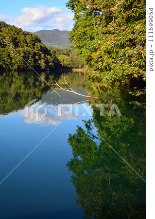 笹流バットレスダムの美しき湖面 111699058