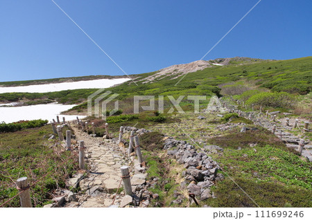 白山室堂平からの御前峰の眺め 111699246