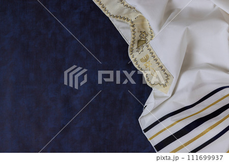 In Hebrew Orthodox holidays, symbols are prayer shawl tallit, prayer time In Hebrew Orthodox holidays, symbols are prayer shawl tallit, prayer time 111699937