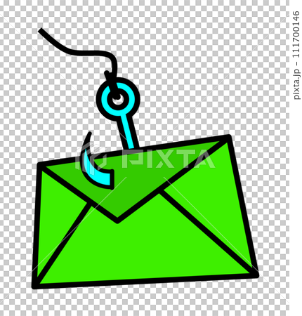 偽物が個人情報やカードのパスワードなどを盗むフィッシング詐欺メールのイラスト 111700146