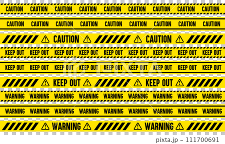 Caution, warning, no trespassing tape decoration vector illustration 111700691