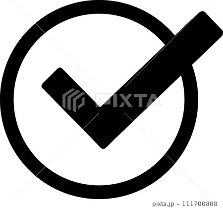 チェックボックス　マーク　アイコン　丸囲み 111700808