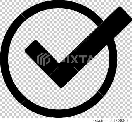 チェックボックス　マーク　アイコン　丸囲み 111700808