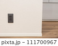 壁に設置されたコンセント（黒） 111700967