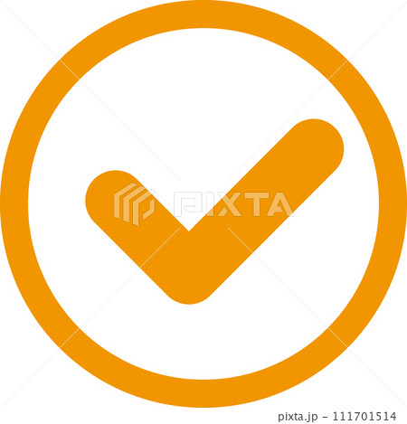 チェックボックス　マーク　アイコン　丸囲み 111701514