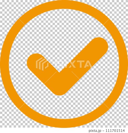 チェックボックス　マーク　アイコン　丸囲み 111701514