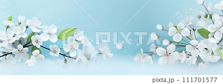 AI-generated content. Delicate flowers bloom against a soft, ethereal background, embodying the 111701577